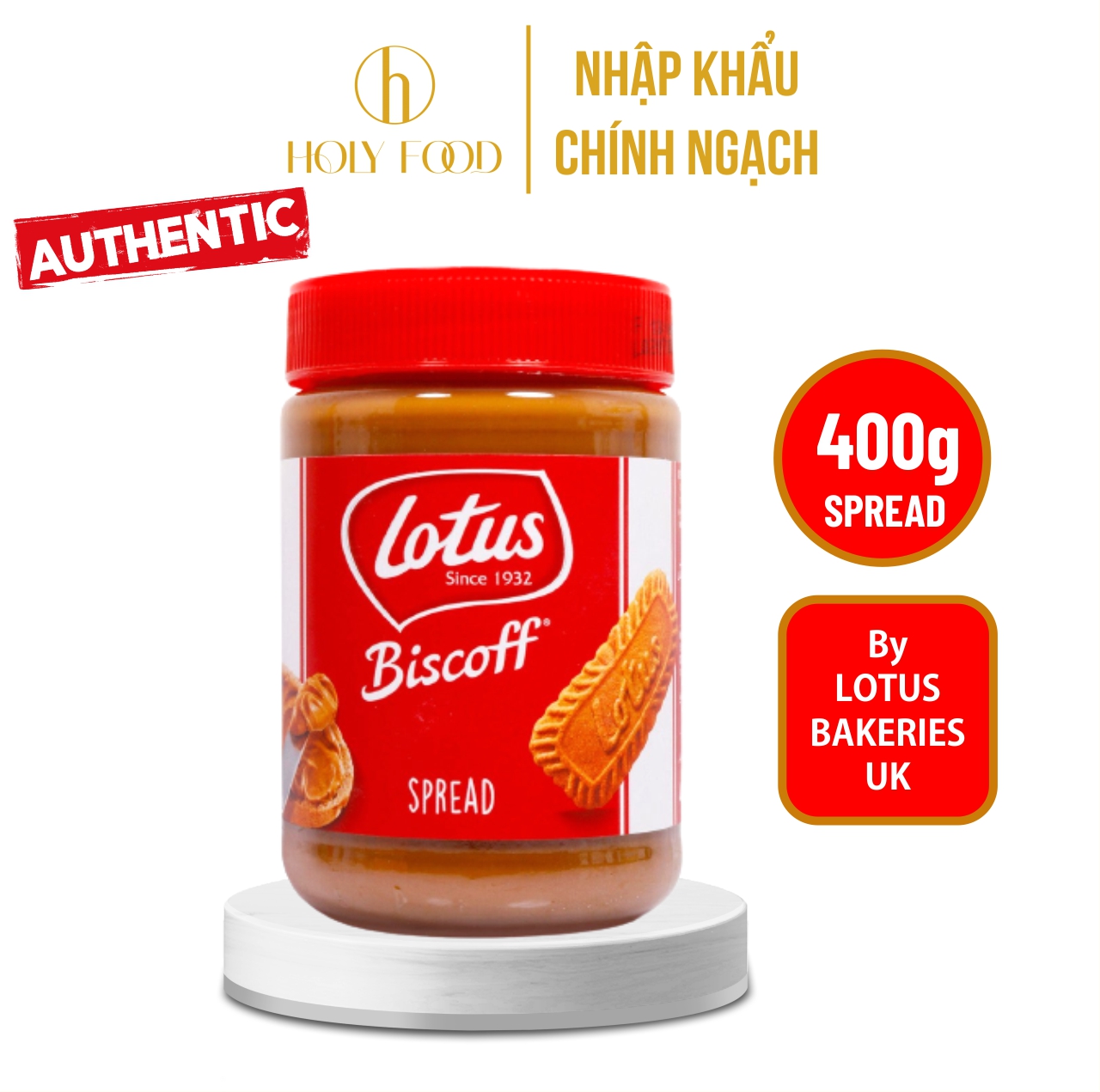 Kem phết bánh Lotus Biscoff Spread thơm ngon hương vị quế 400g Xuất xứ Bỉ