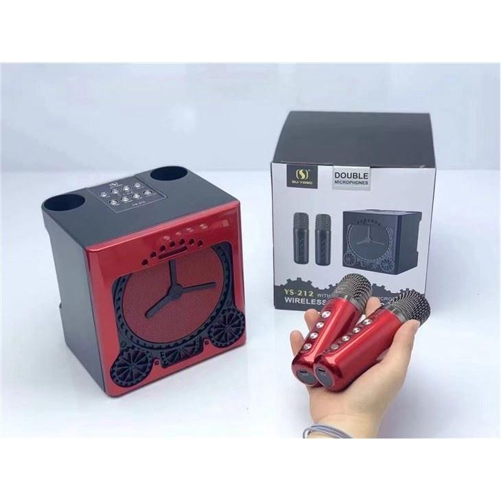 Loa bluetooth karaoke Su-Yosd YS-212 - Tặng kèm 2 micro không dây - Hiệu ứng đổi giọng, điều chỉnh echo, reverb, effect
