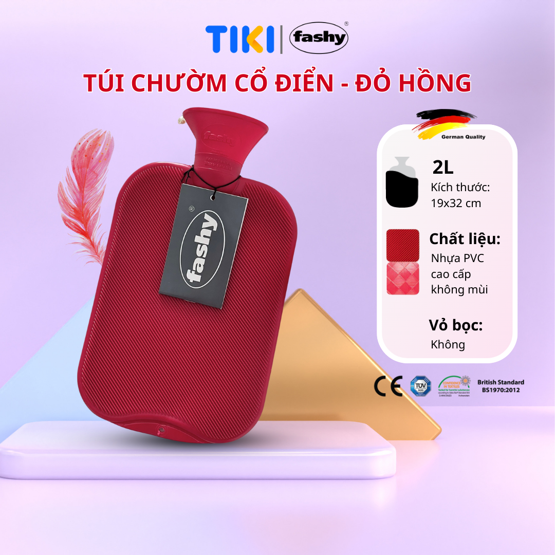 Túi Chườm Nóng Lạnh Nhập Khẩu 100 Từ Đức Thương Hiệu Fashy Dòng Cổ Điển, Tiêu Chuẩn Chất Lượng Châu Âu Giúp Giảm Các Cơn Đau Kỳ Kinh Nguyệt, Đau Đầu, ... Hạ Sốt Tự Nhiên, Phù Hợp Cho Người Lớn, Nhiều Màu Sắc - Đỏ Hồng