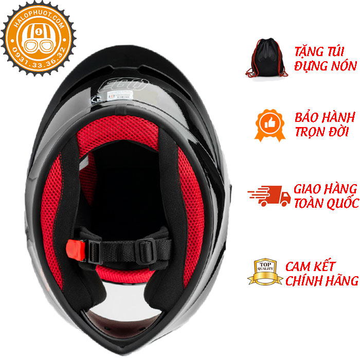 Mũ nón bảo hiểm fullface EGO E7 màu Đen bóng