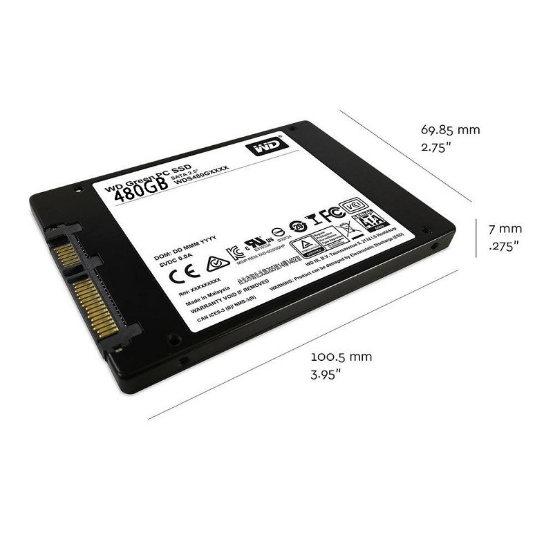 Ổ cứng SSD WD Green 480GB SATA III 2.5 inch (WDS480G2G0A) - Hàng Chính Hãng