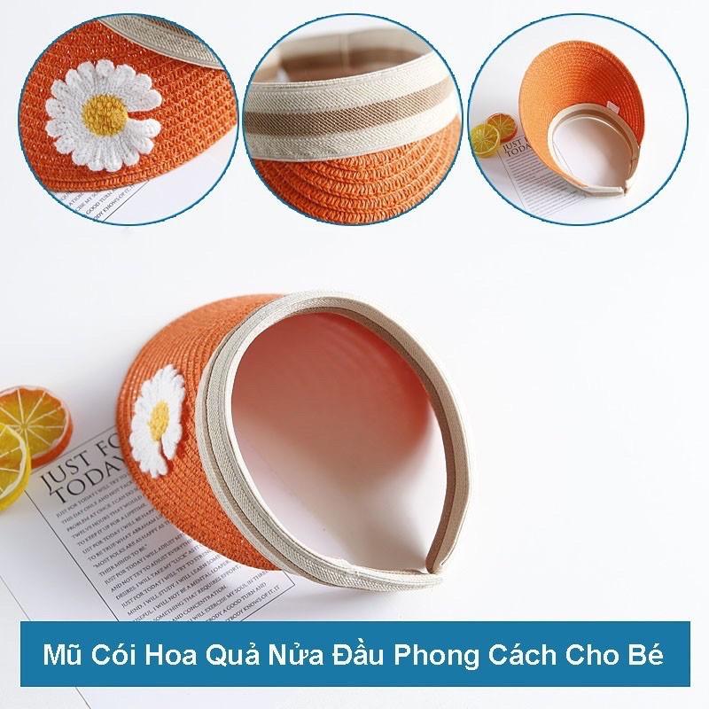 Mũ Cói Nửa Đầu Cho Bé Siêu Dễ Thương