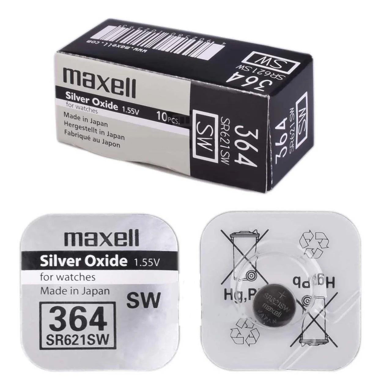 Pin chính hãng Maxell 364 SR621SW AG1 dành cho đồng hồ, thiết bị điện tử - 5 Viên