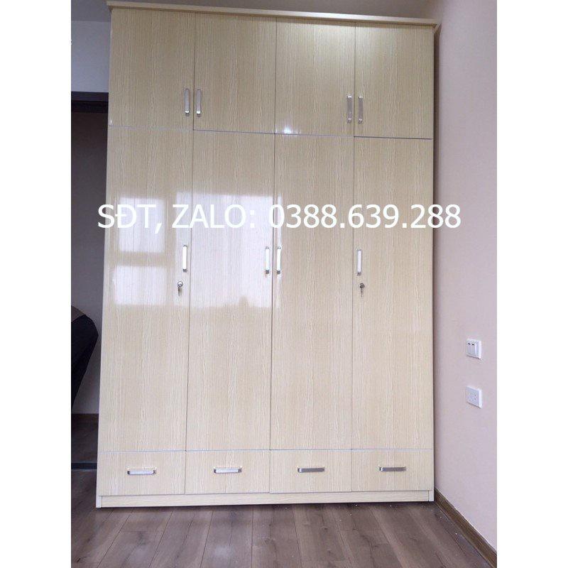 Tủ quần áo - tủ nhựa đài loan 4 cánh 2 tầng sang trọng