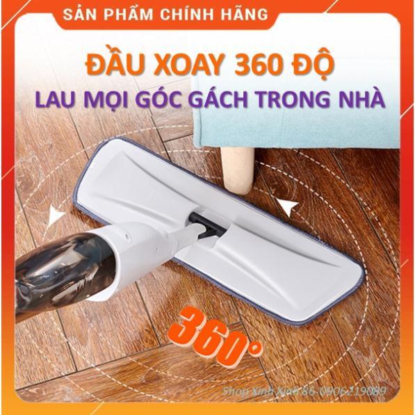 Cây Lau Nhà Thông Minh Phun Sương Chổi Lau Xịt Nước Khử Khuẩn Đầu Xoay 360 Độ Thông Minh TD008