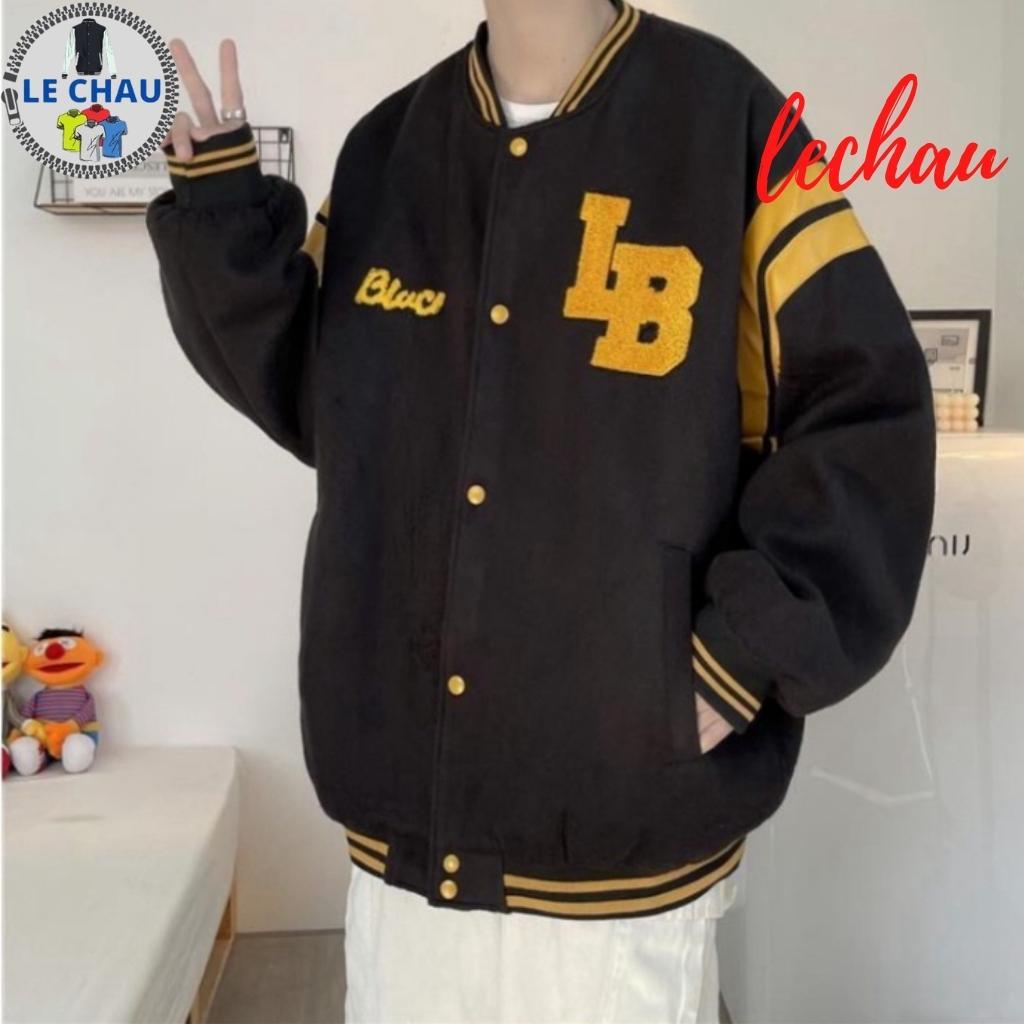 Áo khoác bomber unisex form rộng LB jacket nỉ ulzzang hottrend street style chất lượng giá rẻ - LB Trắng &lt; 60kg
