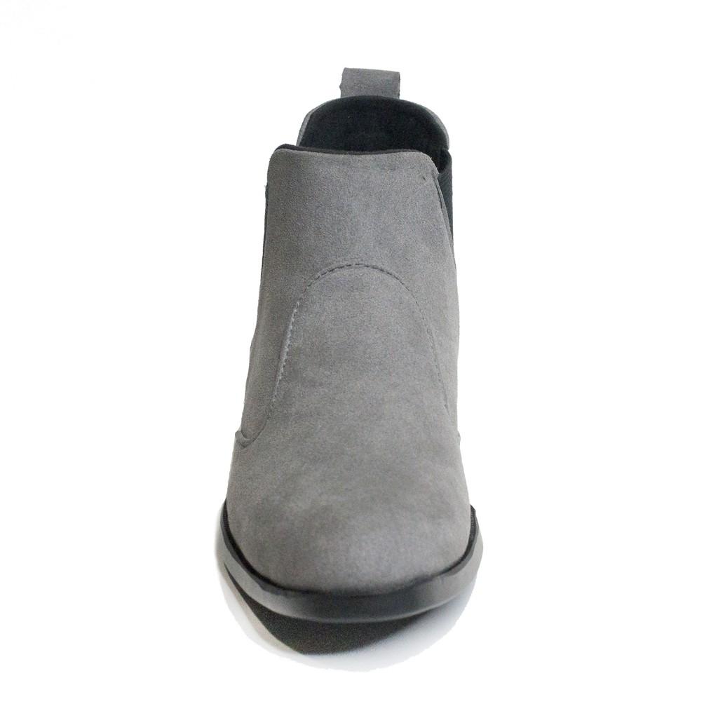 Giày Chelsea Boot Nam Cổ Chun Da Búc Xám Phong Cách Hàn Quốc - CB520-bucxamhun (L)