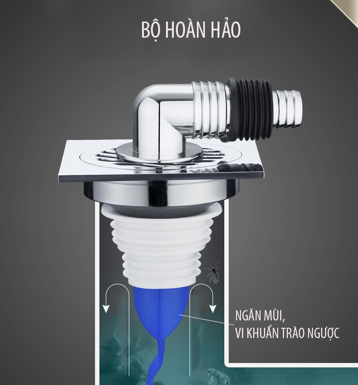 Bộ thoát nước máy giặt, thoát nước thải kiêm chống mùi hôi, ngăn côn trùng trào ngược MH3111