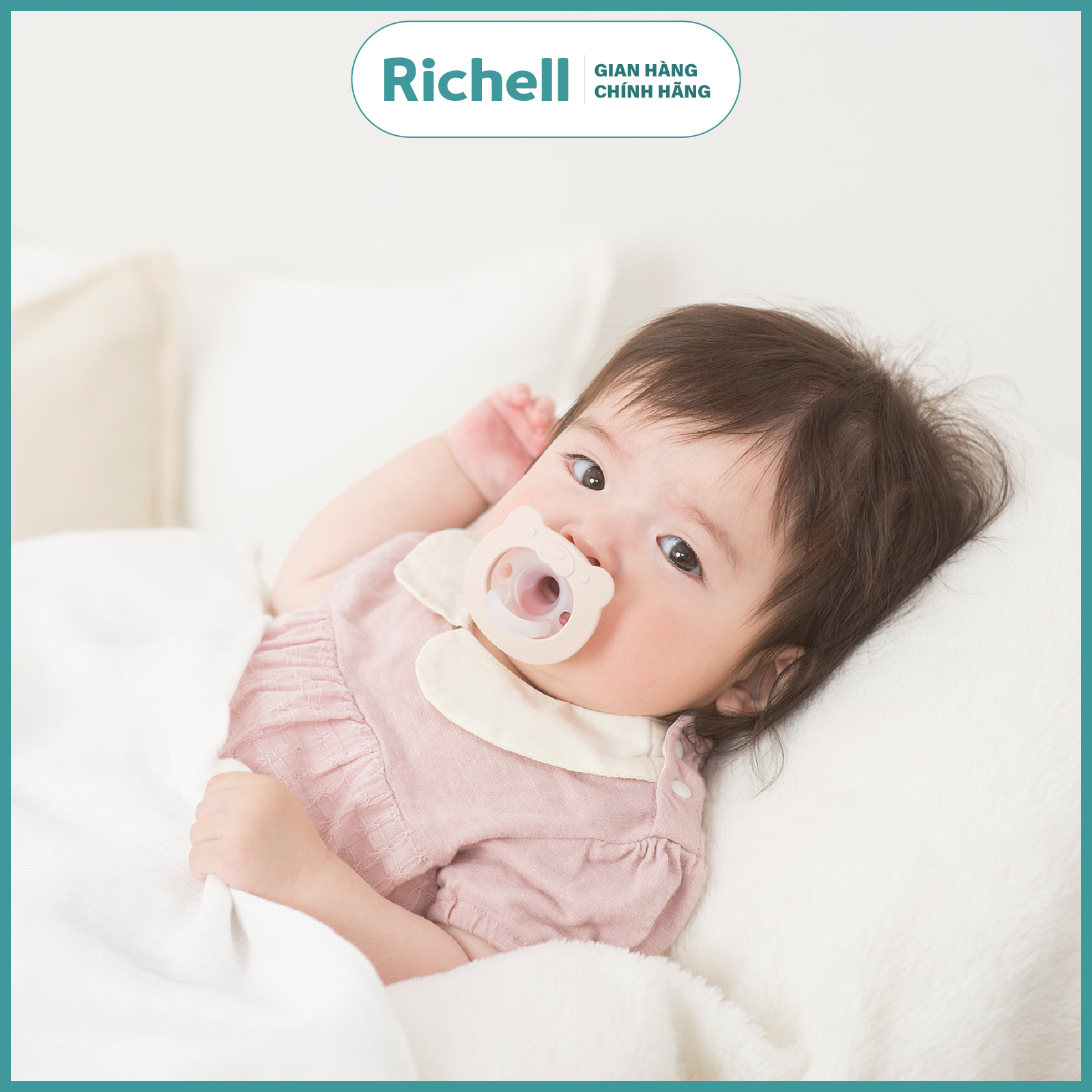 Ty ngậm Richell Nhật Bản cho bé từ 0 tháng có hộp đựng | Baby