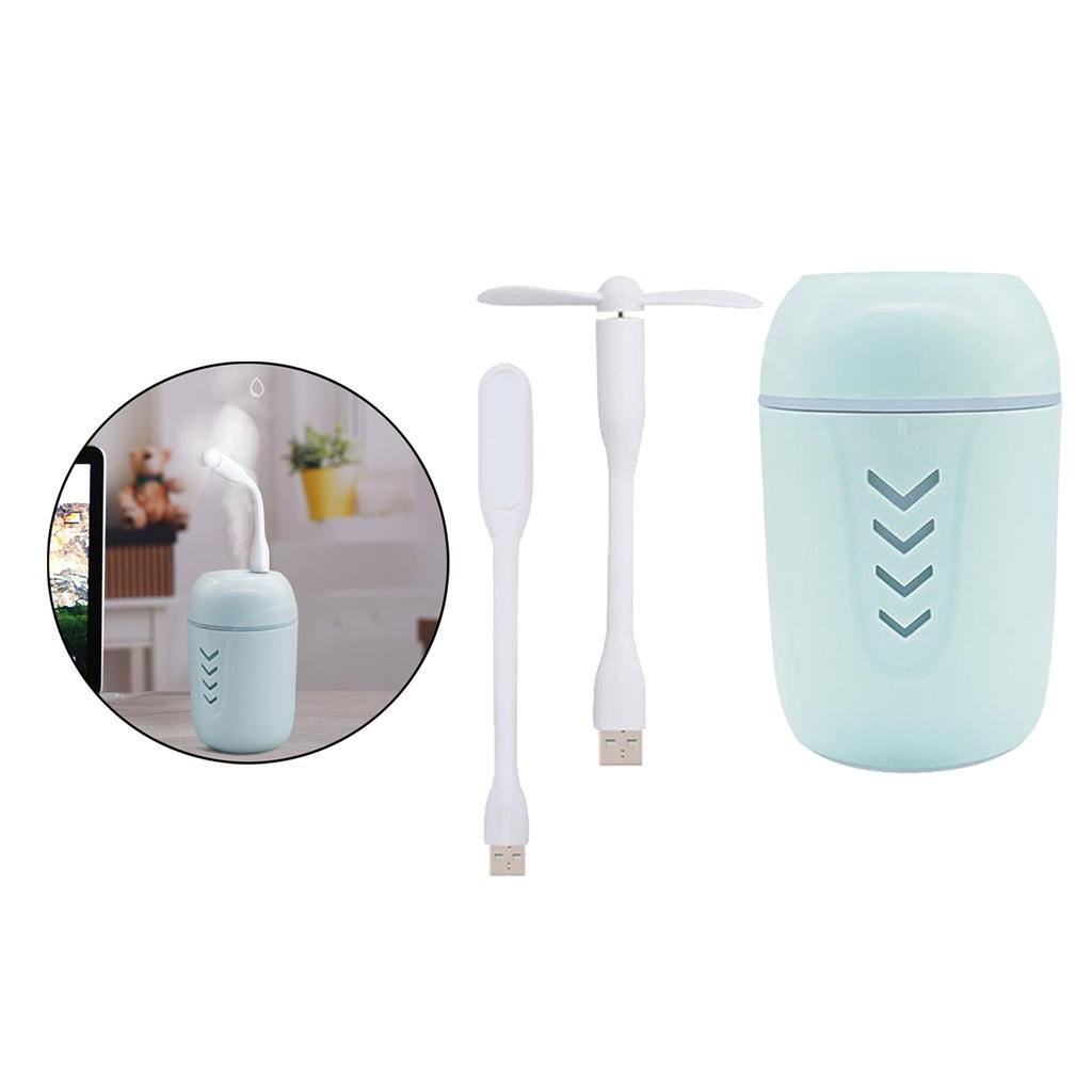 Mini USB Humidifier Small Personal Humidifier with LED Light Super Quiet Portable Desktop Humidifier for Travel Office Car