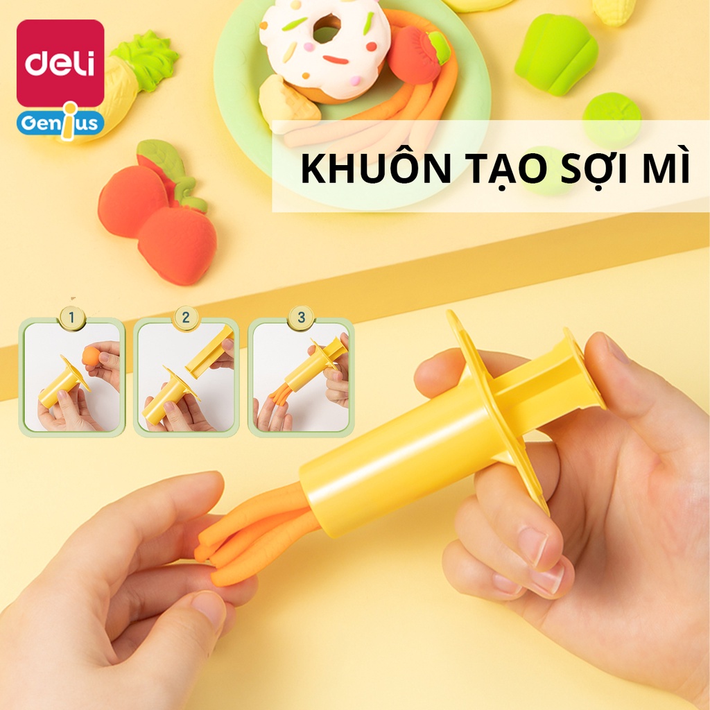 Bộ Đồ Chơi Đất Nặn Máy Làm Hamburger Kèm Dụng Cụ Và Khuôn Deli - Chất Liệu Tự Nhiên, An Toàn, Không Dính Tay - 67802