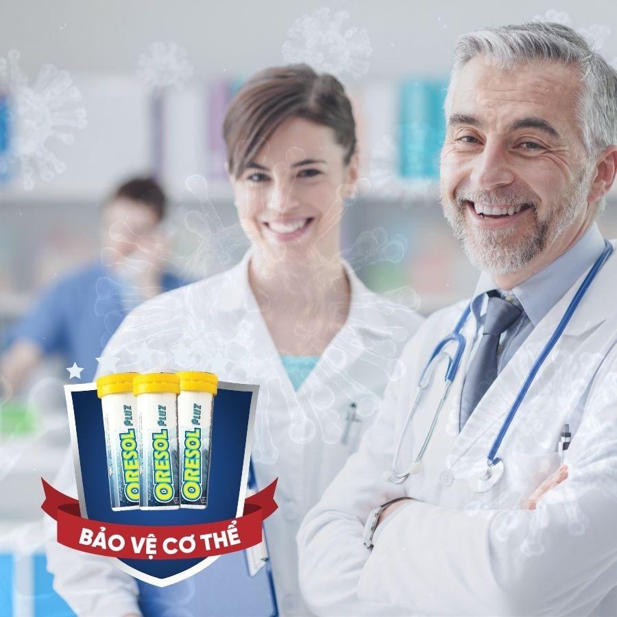 Viên sủi Oresol Pluz tăng cường sức đề kháng, giải khát, bù nước và điện giải