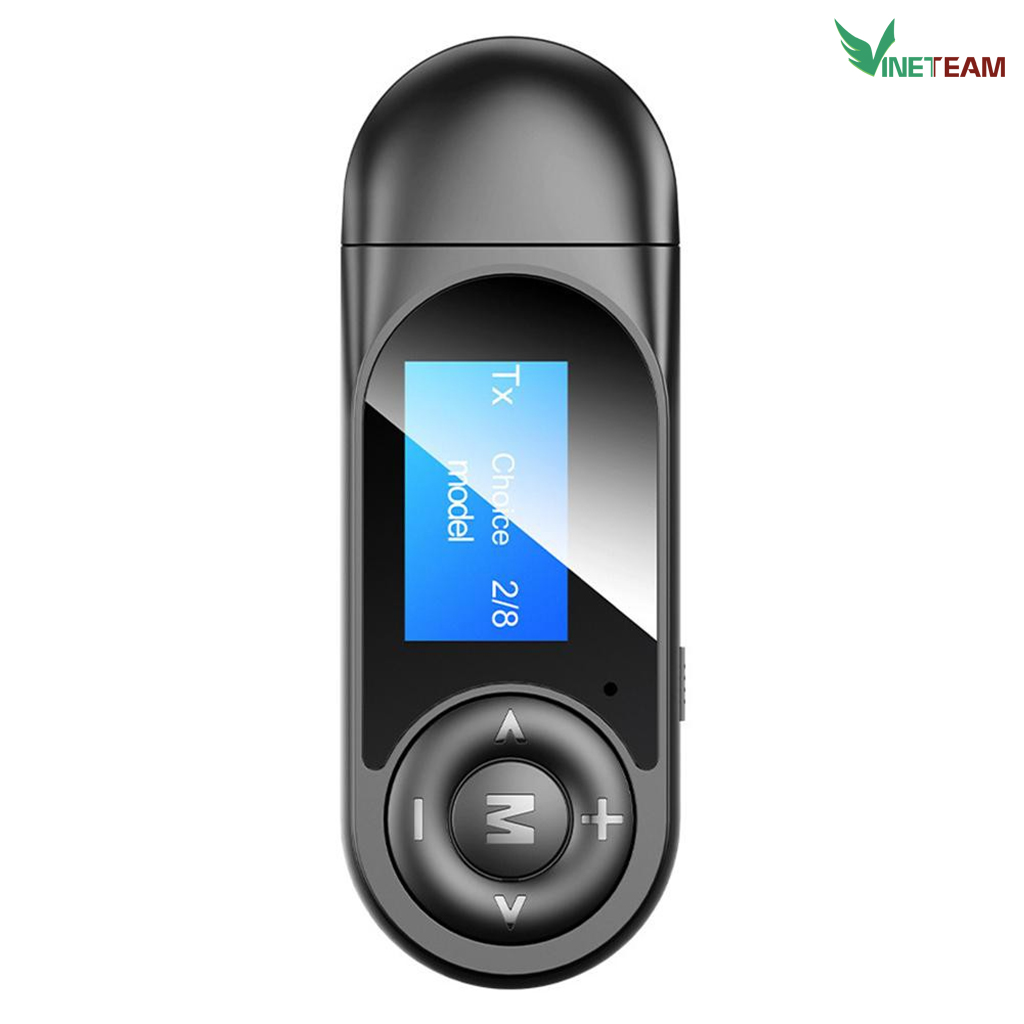 Thiết bị thu phát nhạc không dây VINETTEAM T13 Bluetooth 5.0 với màn hình hiển thị LCD 3.5mm AUX - hàng chính hãng