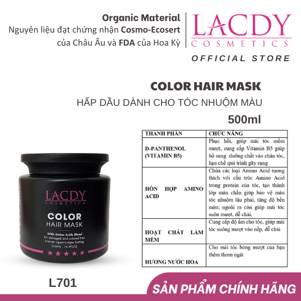Hấp dầu màu COLOR HAIR MASK L701 (500ml)