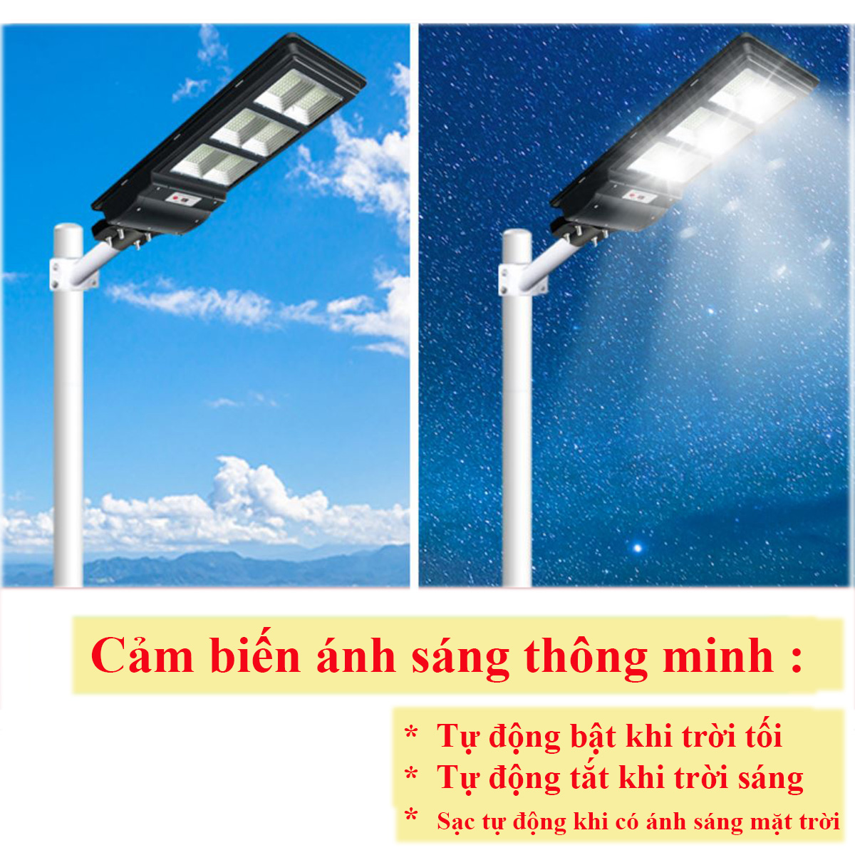 Đèn Led Năng Lượng Mặt Trời Công Suất Lớn 120w 180w 240w - Dễ dàng lắp đặt, Điều Khiển Từ Xa Cầm Tay, Đạt chuẩn IP65 chống nước, Chíp Led 5730, Hẹn Giờ Thông Minh, Radar Cảm Biến Thông Minh.