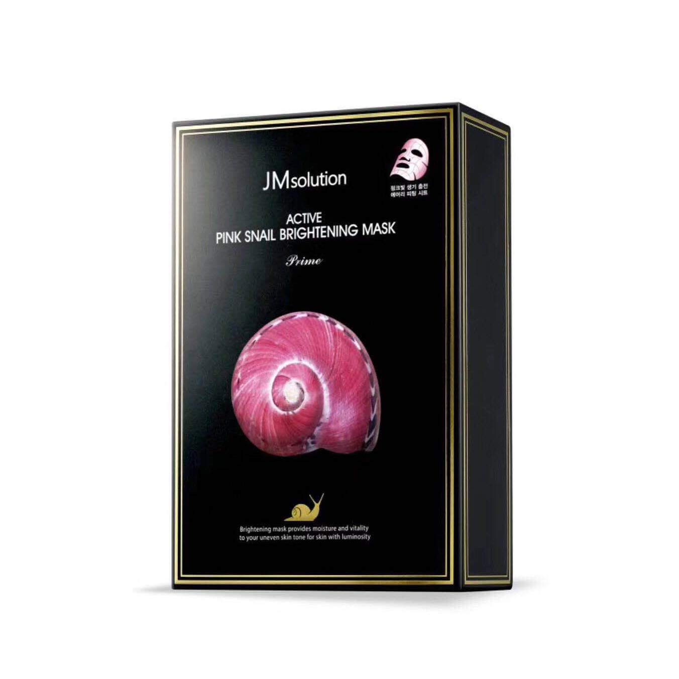 Hộp 10 Mặt Nạ Dưỡng Sáng Da JM Solution Active Pink Snail Brightening Mask Prime 30ml