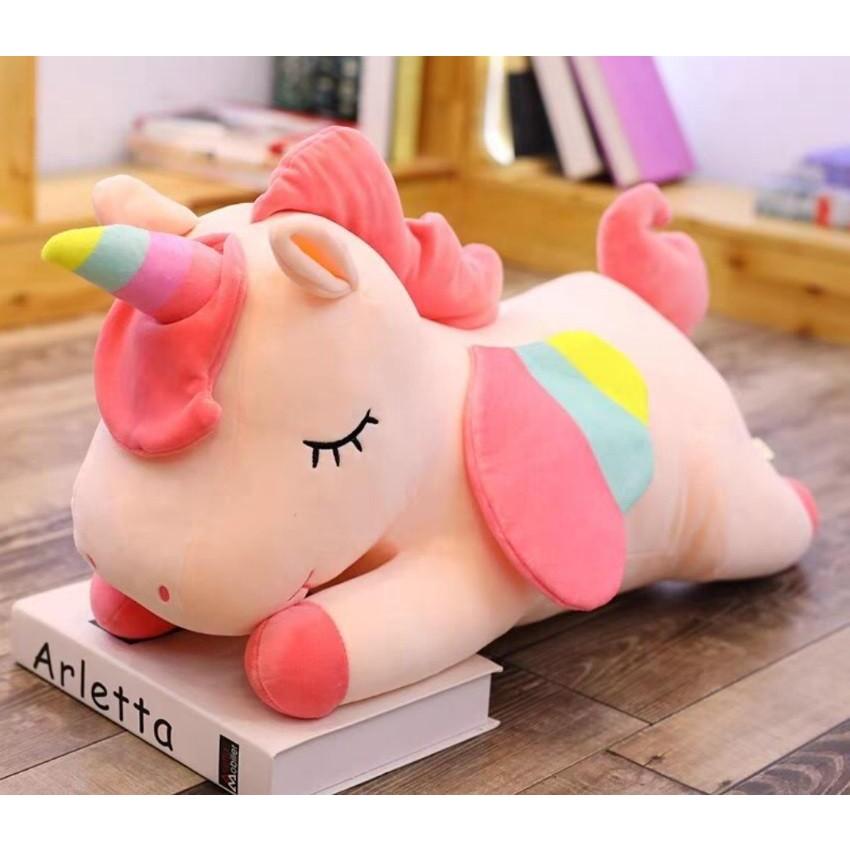 Gấu Bông Ngựa Pony TINO Kì Lân Hồng 1 Sừng Unicornsize to 100-120cm