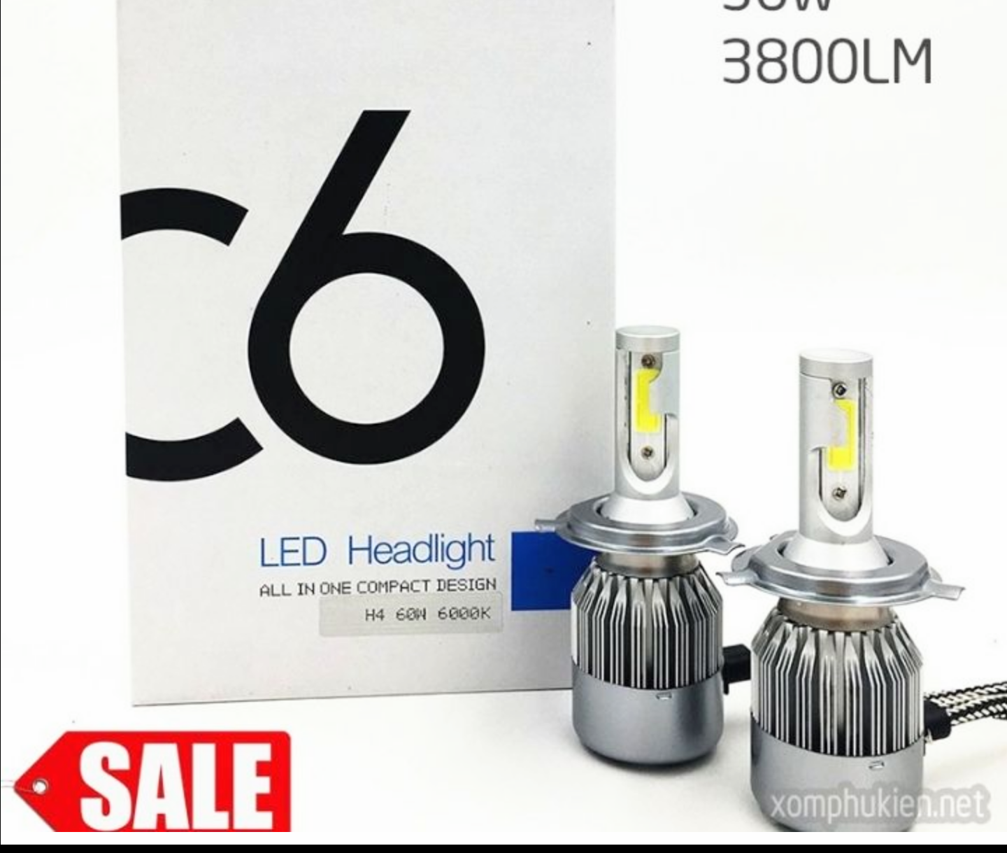 SIÊU SÁNG VỚI 1 ĐÈN PHA LED C6 H4 XE MÁY VÀ ÔTÔ LOẠI TỐT CHUẨN