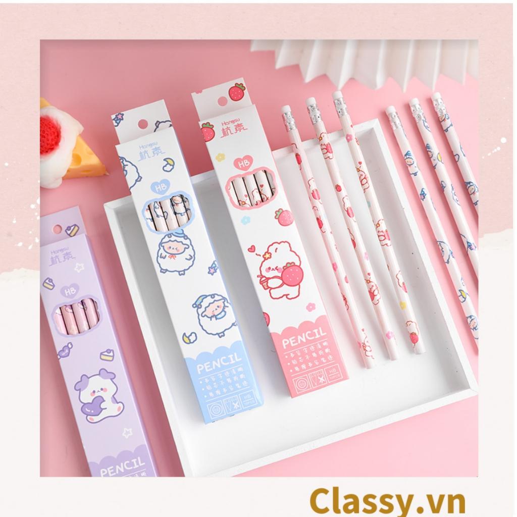 Bộ 06 bút chì HB Classy nhiều màu tùy chọn cho học sinh/sinh viên; dùng viết lên sổ lưu bút, quà tặng, thiệp PK724