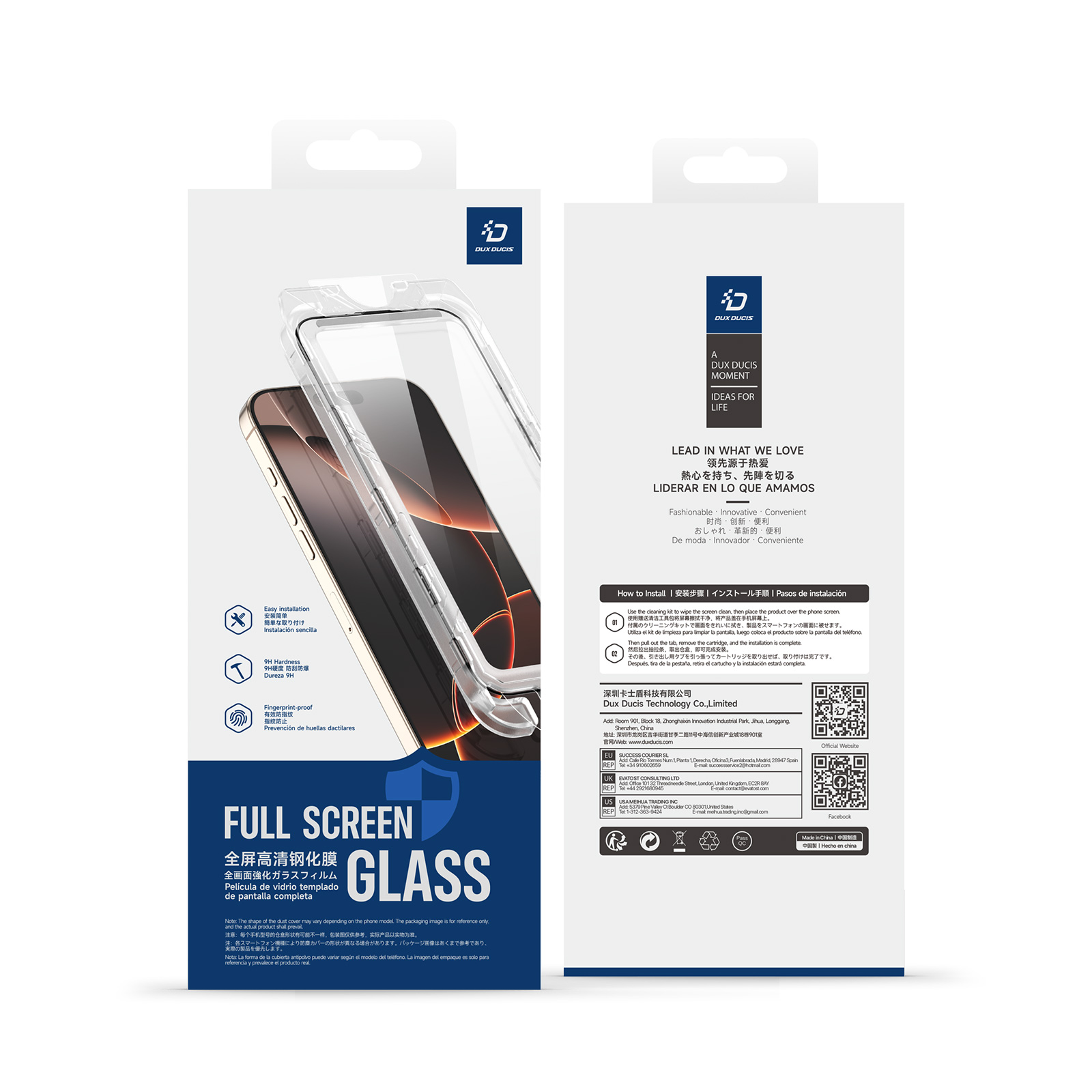 Kính Cường Lực kèm khung trợ dán Dux Ducis Roga cho Samsung Galaxy S25 Ultra/ S25 Edge, không viền đen, cảm ứng vân tay_ Hàng Chính Hãng