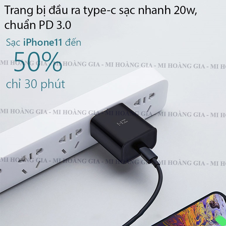 Hình ảnh Cốc sạnh nhanh 20W 1 cổng type-C Zmi HA716 - Hàng chính hãng