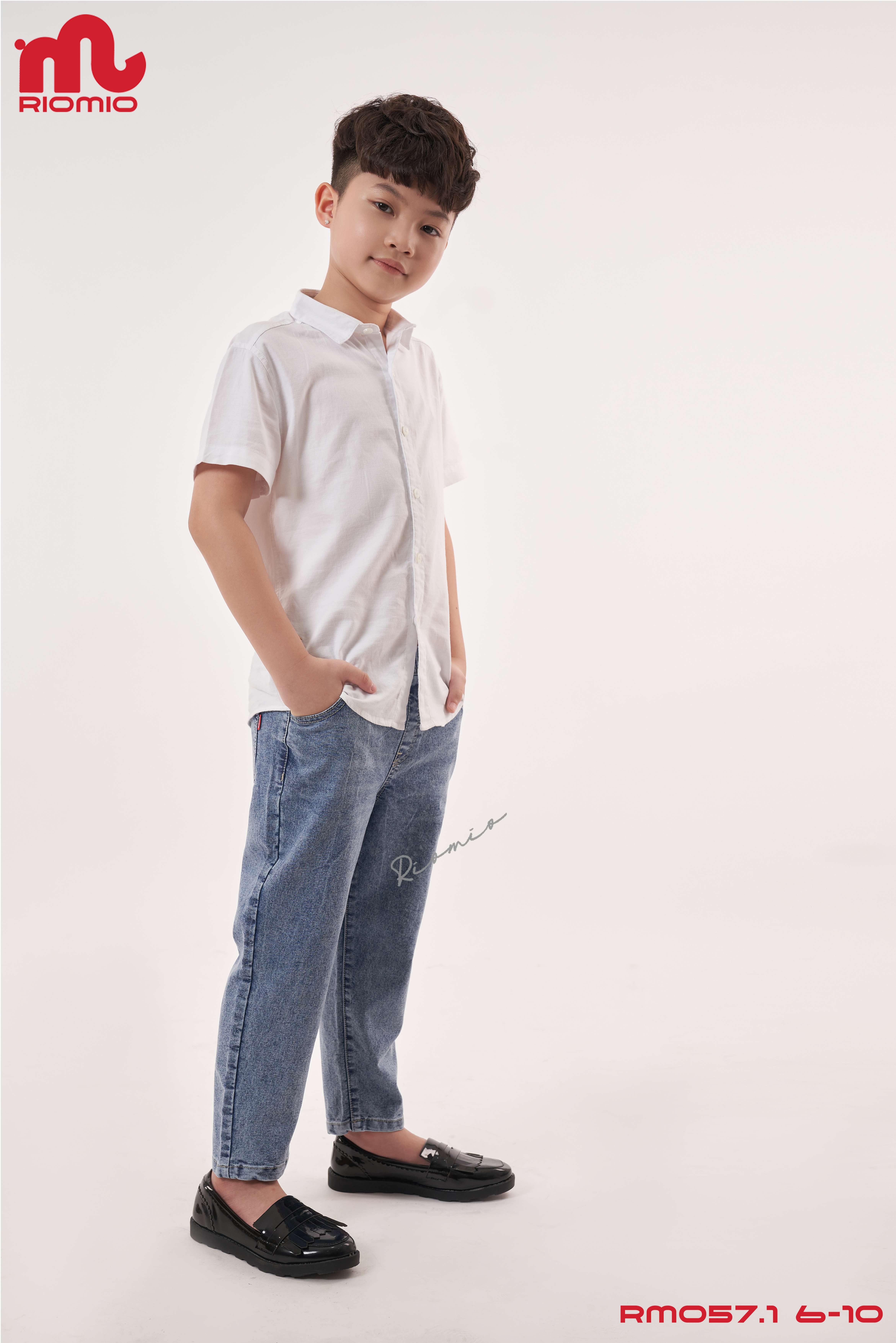 Quần jeans bé trai [Denim Cotton USA] chính hãng RIOMIO – RM057.1 màu light