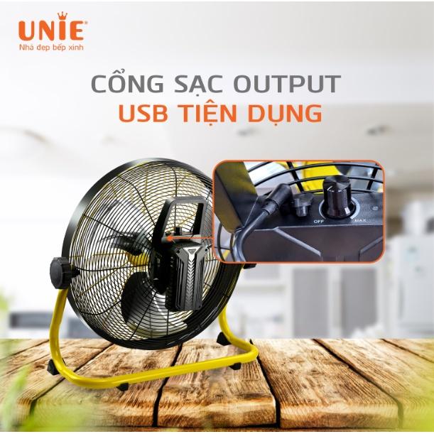 Quạt sàn tích điện Unie UE-880 công suất 26W dung lượng Pin 18000mA sử dụng 10-48h. HÀNG CHÍNH HÃNG