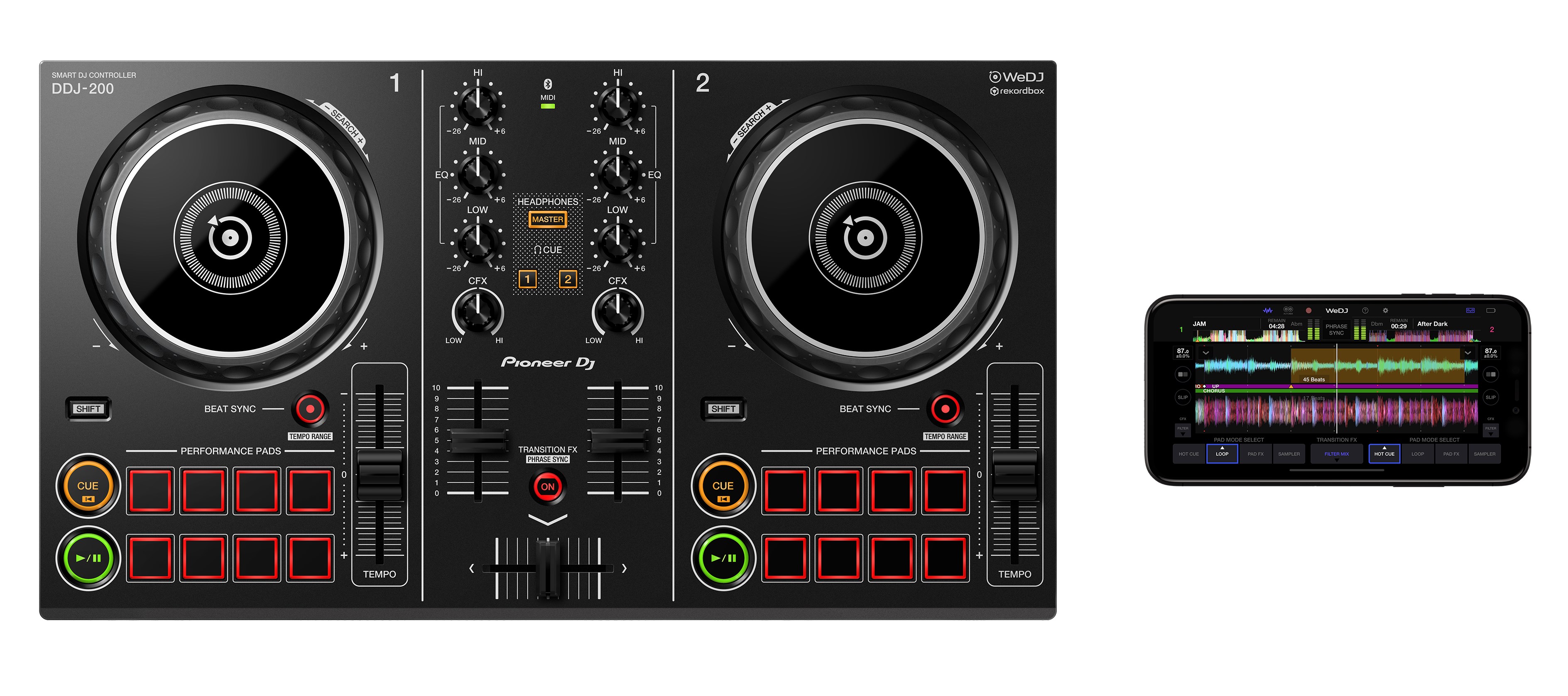 Bàn DJ Controller DDJ-200 - Hàng Chính Hãng