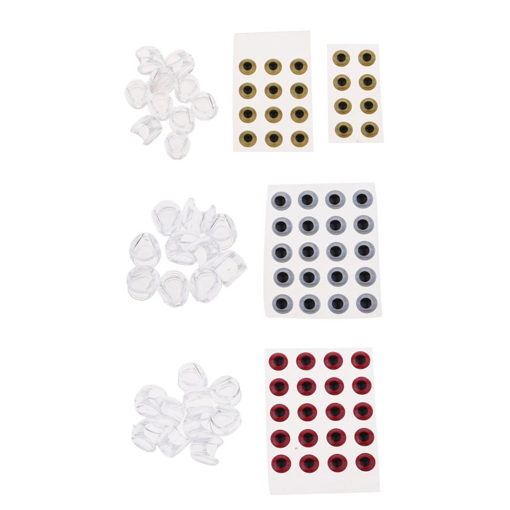 20pcs 3D Fishing Eyes Fishing Lure Eye & 10pcs Fishing Head Great Accessory for Make Fishing Bait, Fly Tying, Fishing Lures, Crafts