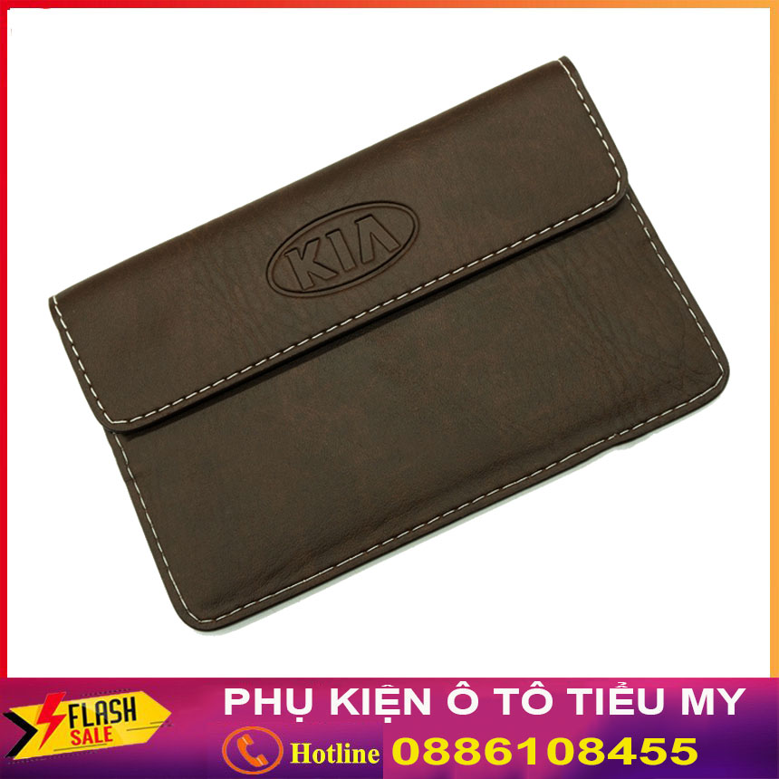 Ví Đựng Giấy Tờ Xe Giấy Đăng Kiểm Ô Tô Da Pu Cao Cấp Logo KIA Đẹp, Thời Trang, Kích Thước Nhỏ Gọn