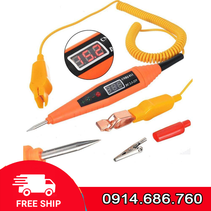 Bút thử điện ô tô thông minh HIỂN THỊ Volt, nguồn 6-32V , màn hình LCD kỹ thuật số