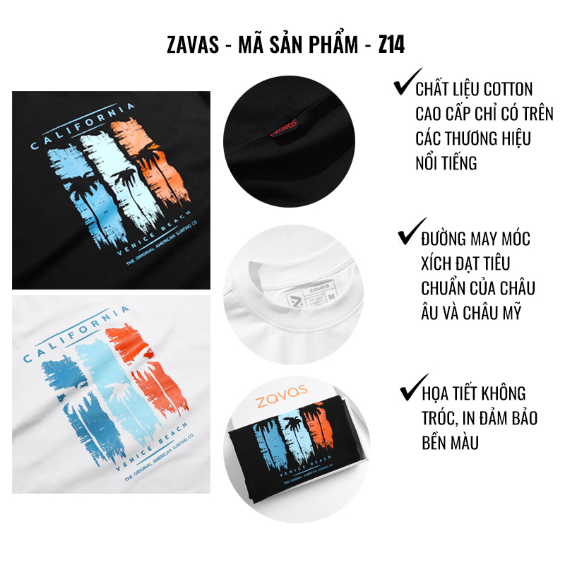 Áo phông nam ngắn tay cao cấp đẹp cổ tròn chất vải cotton co giãn 4 chiều thoáng mát ZAVAS Z14