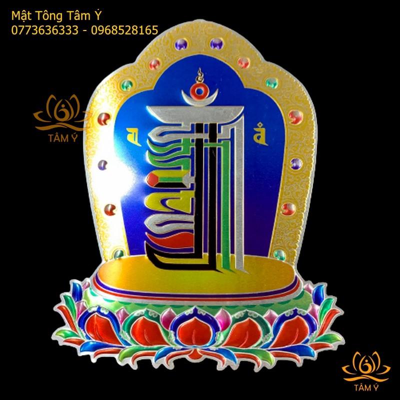 Thời luân Kim Cang Kalachakra (Thập tự tại) bằng hợp kim dập nổi tạo cảm giác 3D phủ màu sắc sống động