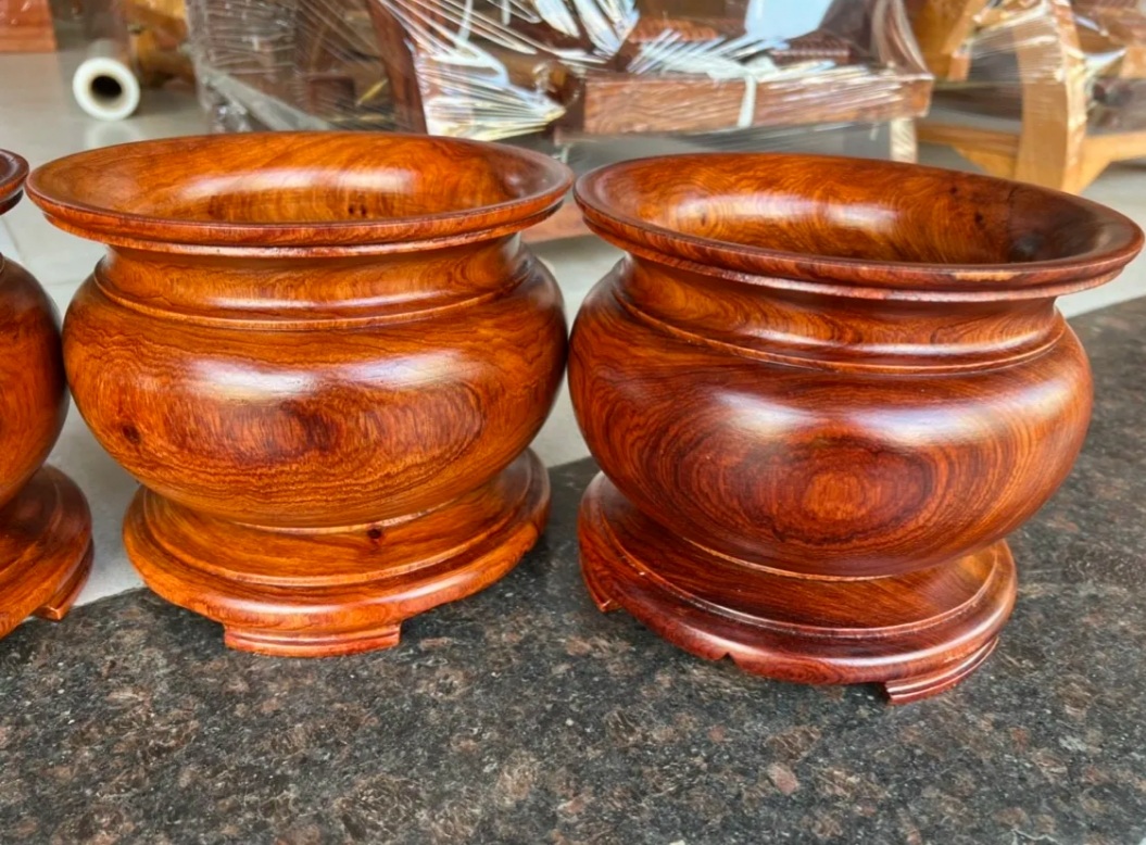 Bát nhang, lư hương gỗ hương cao cấp đk 20 cm