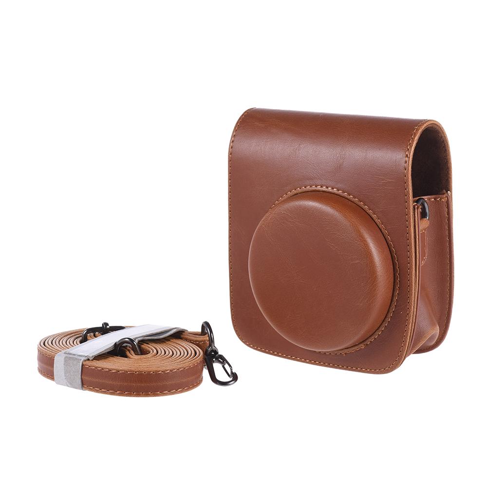 Vintage PU Protective Camera Case Bag Pouch Cover Protector w/ Strap for Fujifilm Instax Mini 90 Instant Film Camera