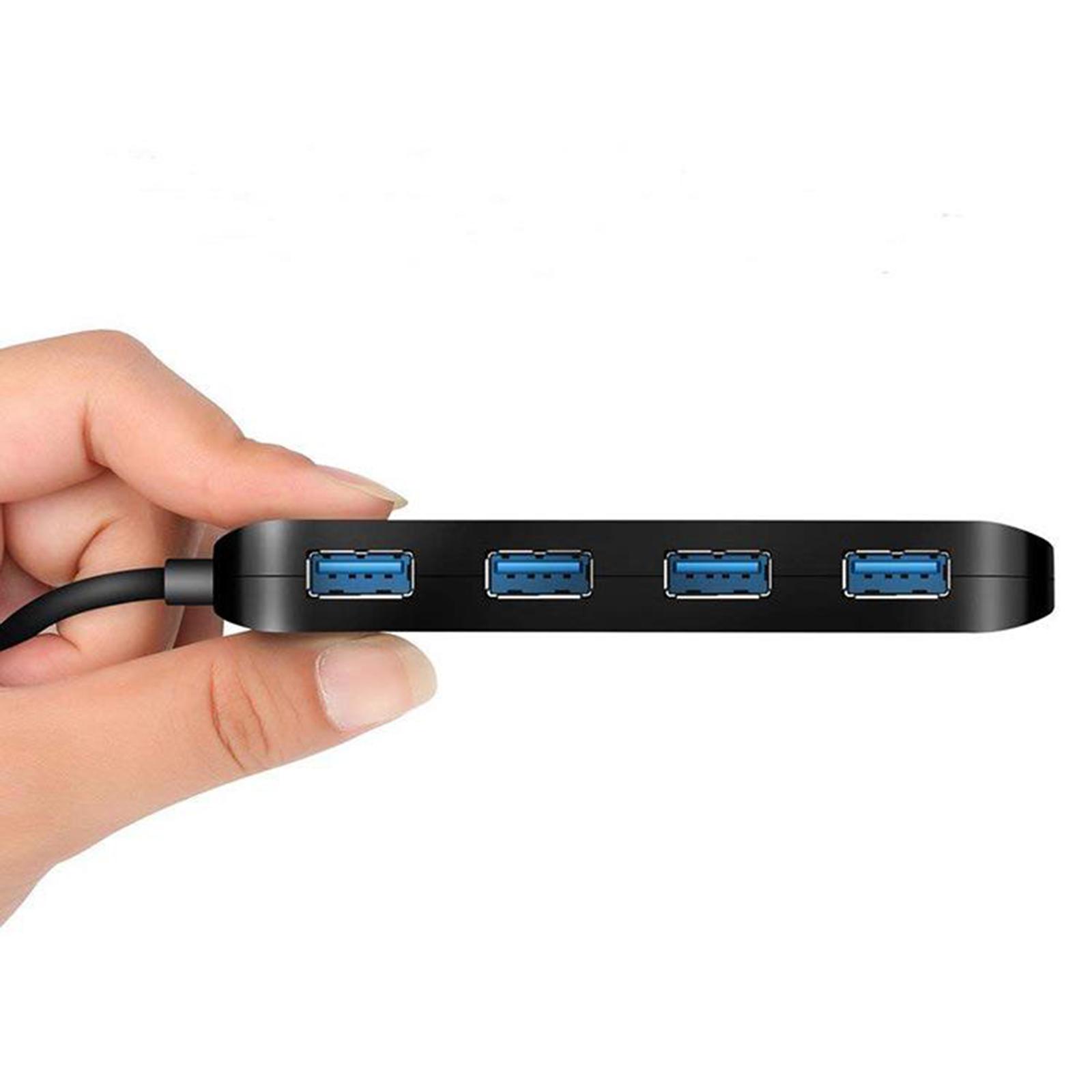 Powered USB 3.0 Hub, 4 Port USB Hub Splitter Portable USB Data Hub Expander with Individual on/Off Switch, USB 3.0 Cable