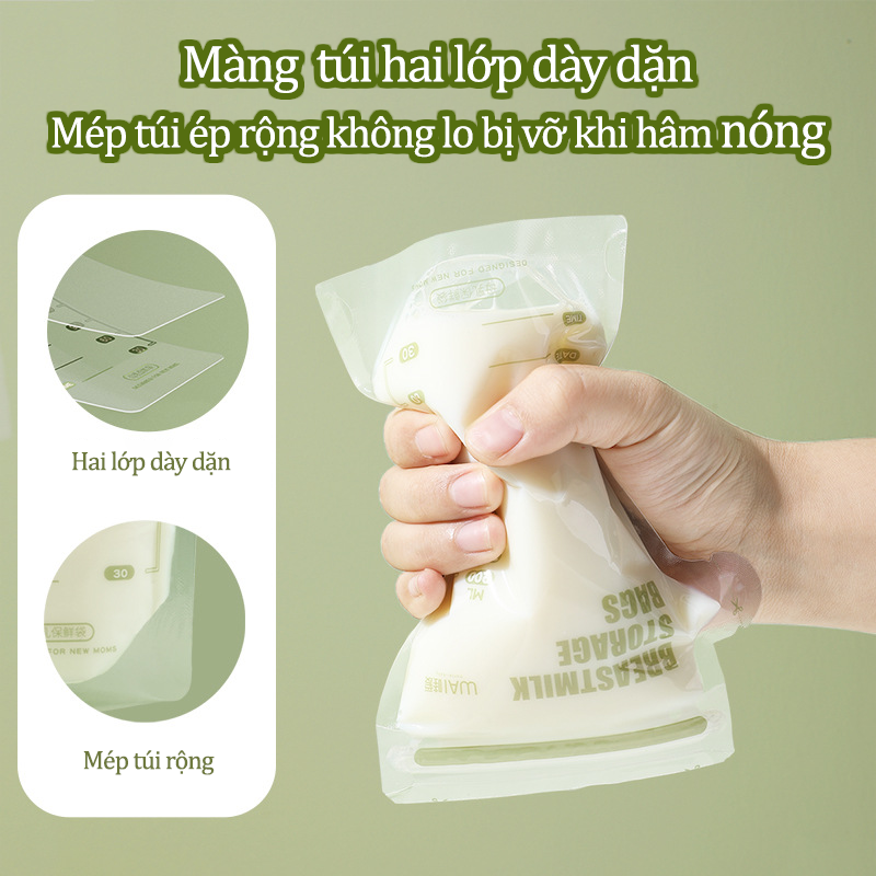 Túi Trữ Sữa Dung Tích 200ml Có Khóa Zipper Chống Rò Rỉ Bảo Quản Sữa Mẹ An Toàn Túi Đựng Sữa Mẹ Có Vòi Rót Sữa Chất Liệu An Toàn Sức Khỏe Có Thể Ghi Thông Tin Hộp 30 Túi