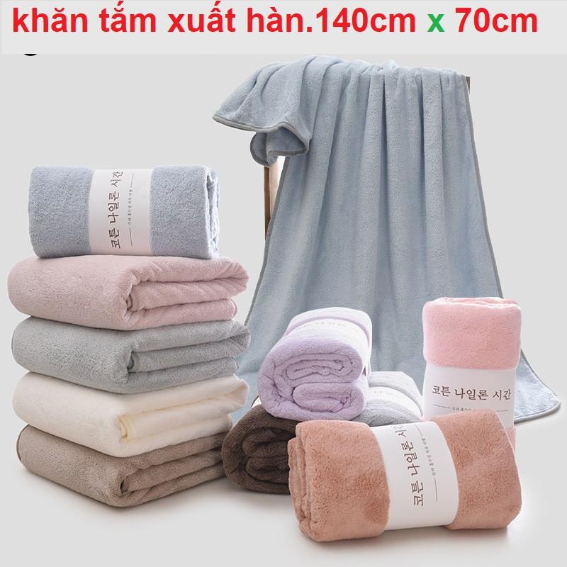 Khăn Tắm Hàn Quốc Lông Cừu Cao Cấp Giá Rẻ Loại Siêu To, Dày 140x70cm Siêu Thấm