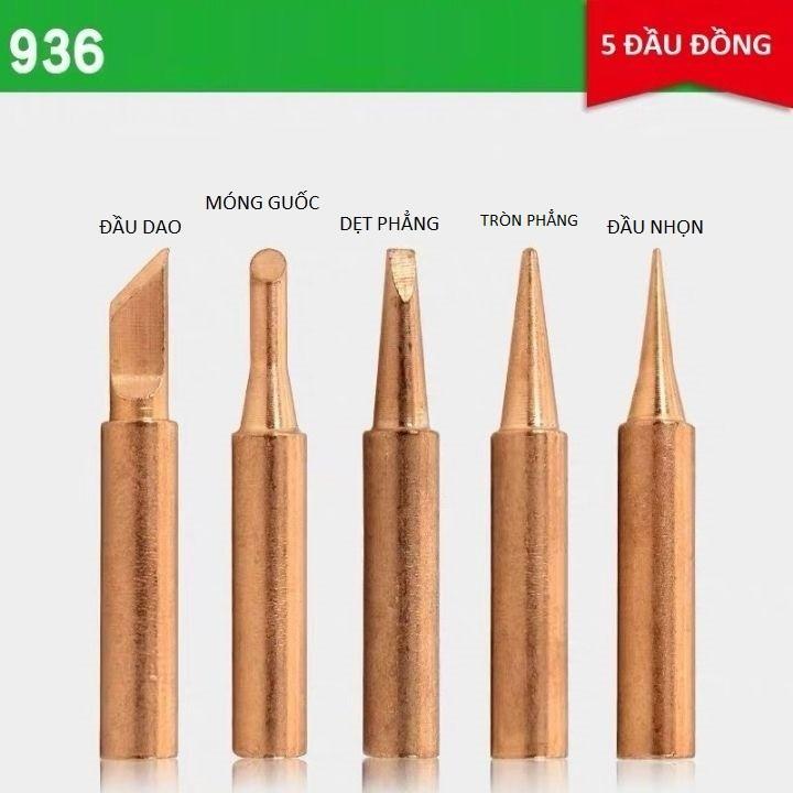 Mũi hàn 936 , bộ 5 mũi hàn đồng