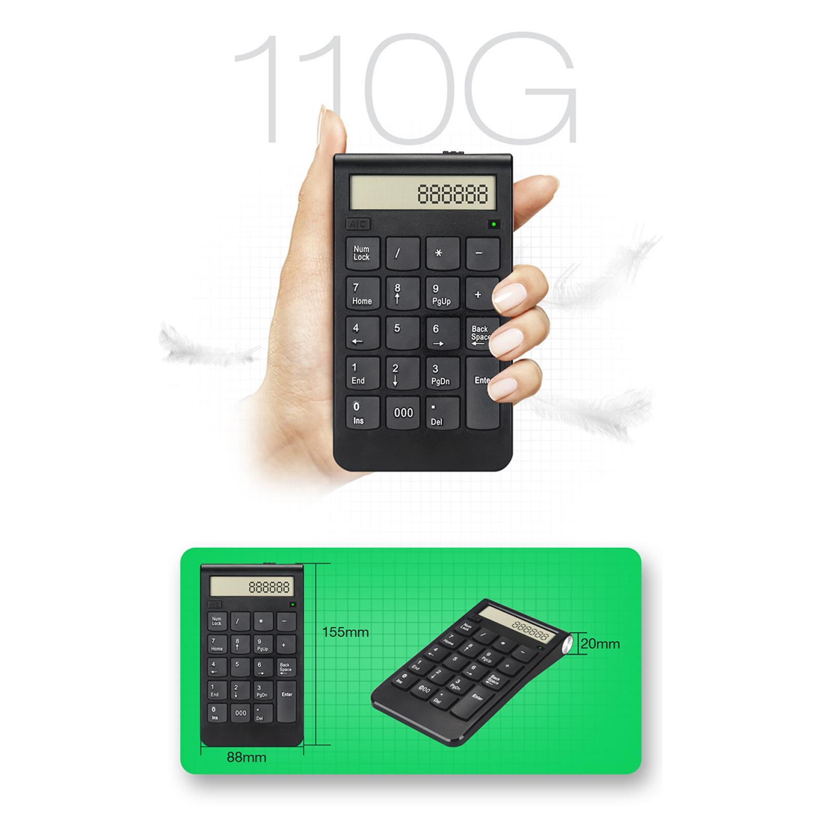 Rechargeable Wireless Numeric Keypad 2.4G USB Receiver Mini for PC Notebook