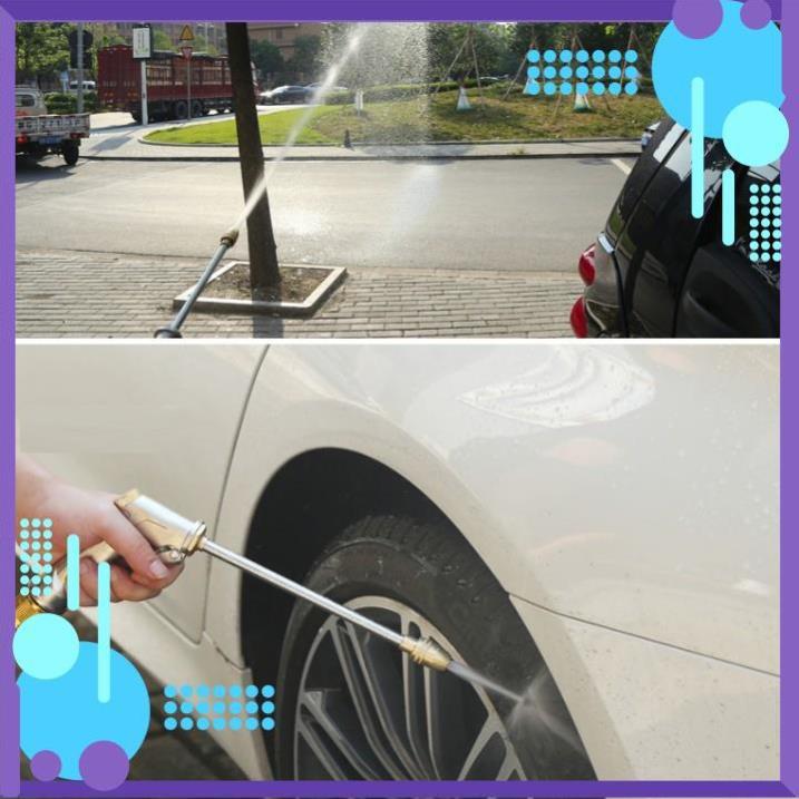 ️ Bộ dây vòi xịt nước rửa xe,tưới cây ,tăng áp 3 lần,loại 3m,5m 206701-2 đầu đồng,cút,nối nhựa đen+ mở chai