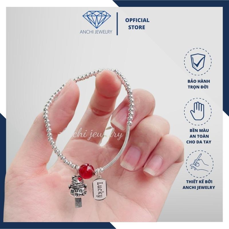 Vòng tay charm mèo thần tài, bạc thật nguyên chất. Anchi jewelry