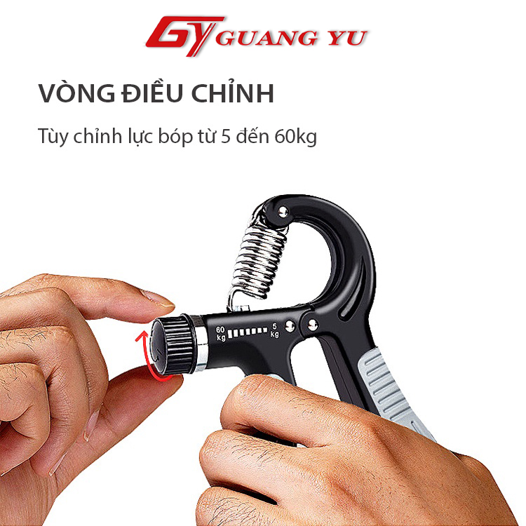 Kìm bóp tập tay dụng cụ hỗ trợ tập cơ tay, cẳng tay, kìm tùy chỉnh lực từ 5 đến 60kg có bộ đếm số