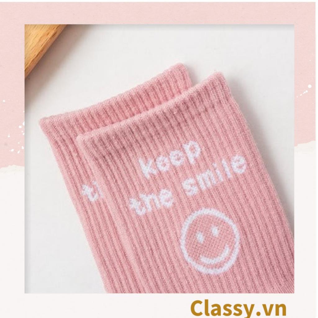 Tất cổ cao Classy,  vớ cổ cao ngày mới vui vẻ, chất cotton siêu êm chân G1349