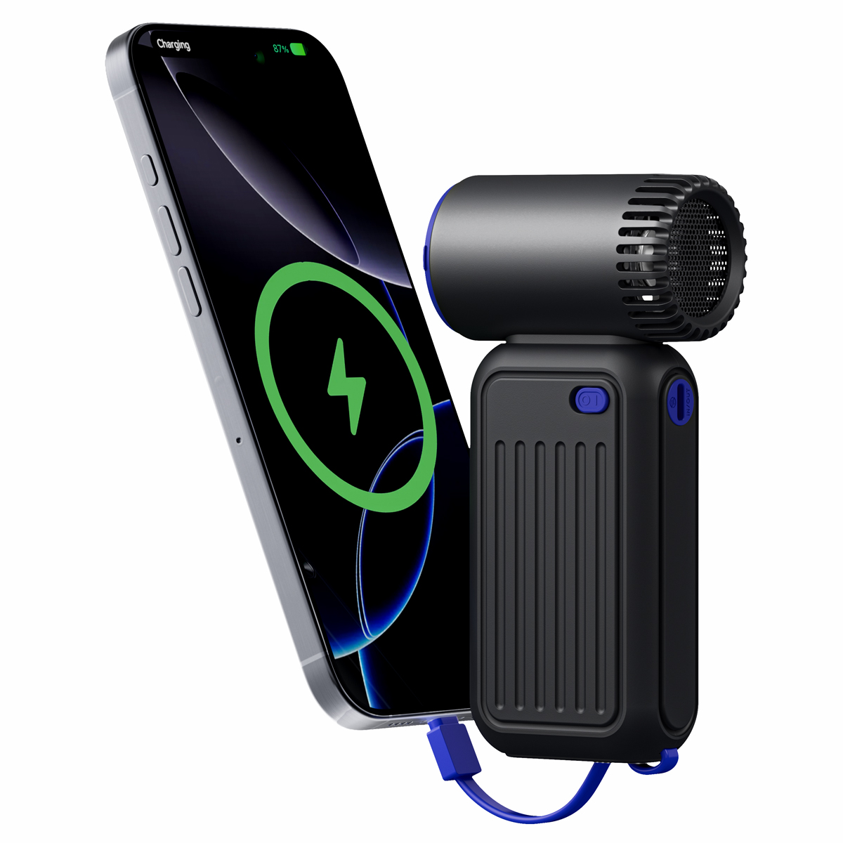 Quạt tích điện cầm tay cao cấp USB TIROSS 29.6W, 8000mAh TS3436 - Hàng chính hãng