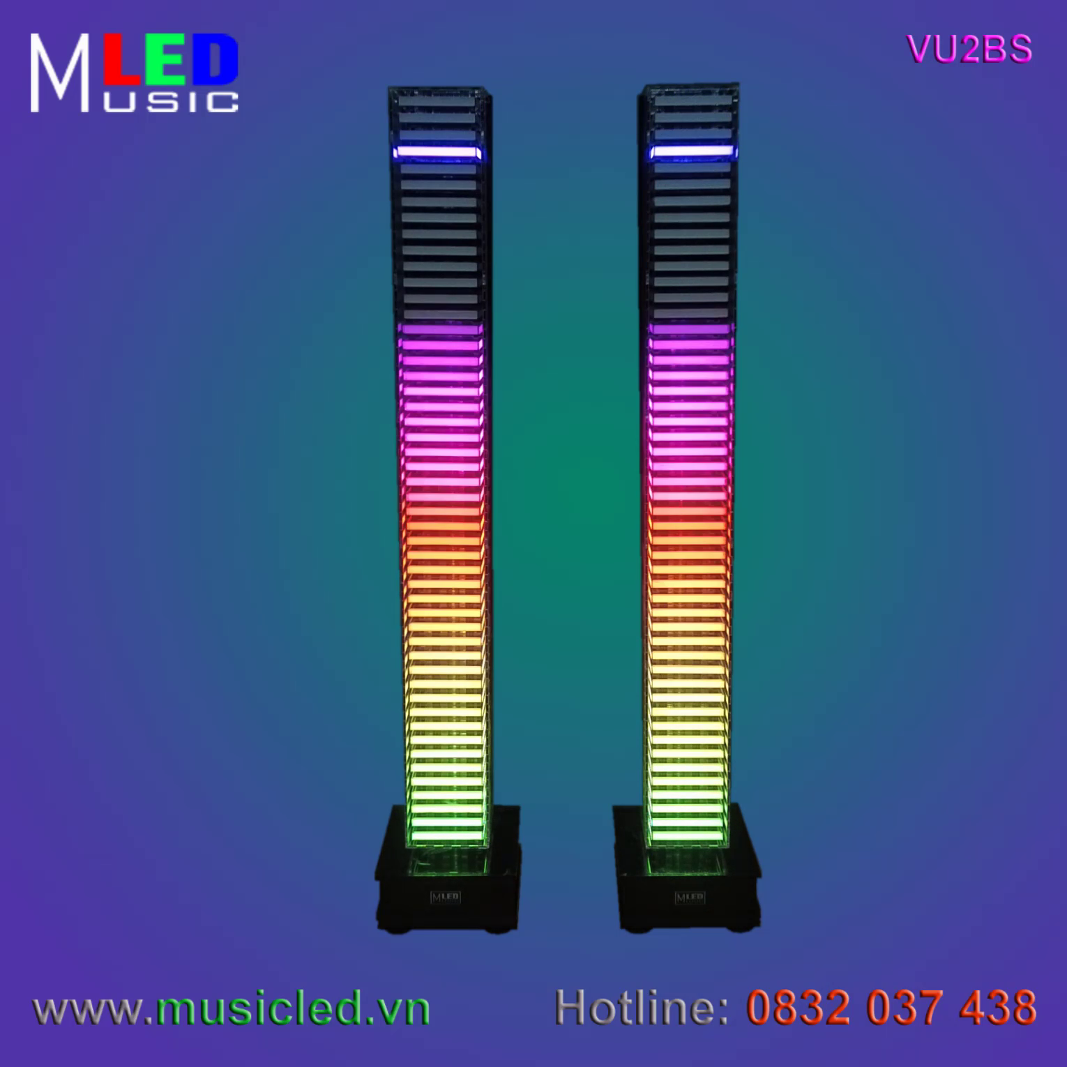 Đôi đèn Music LED nháy theo âm lượng nhạc cỡ lớn (VU2BS)