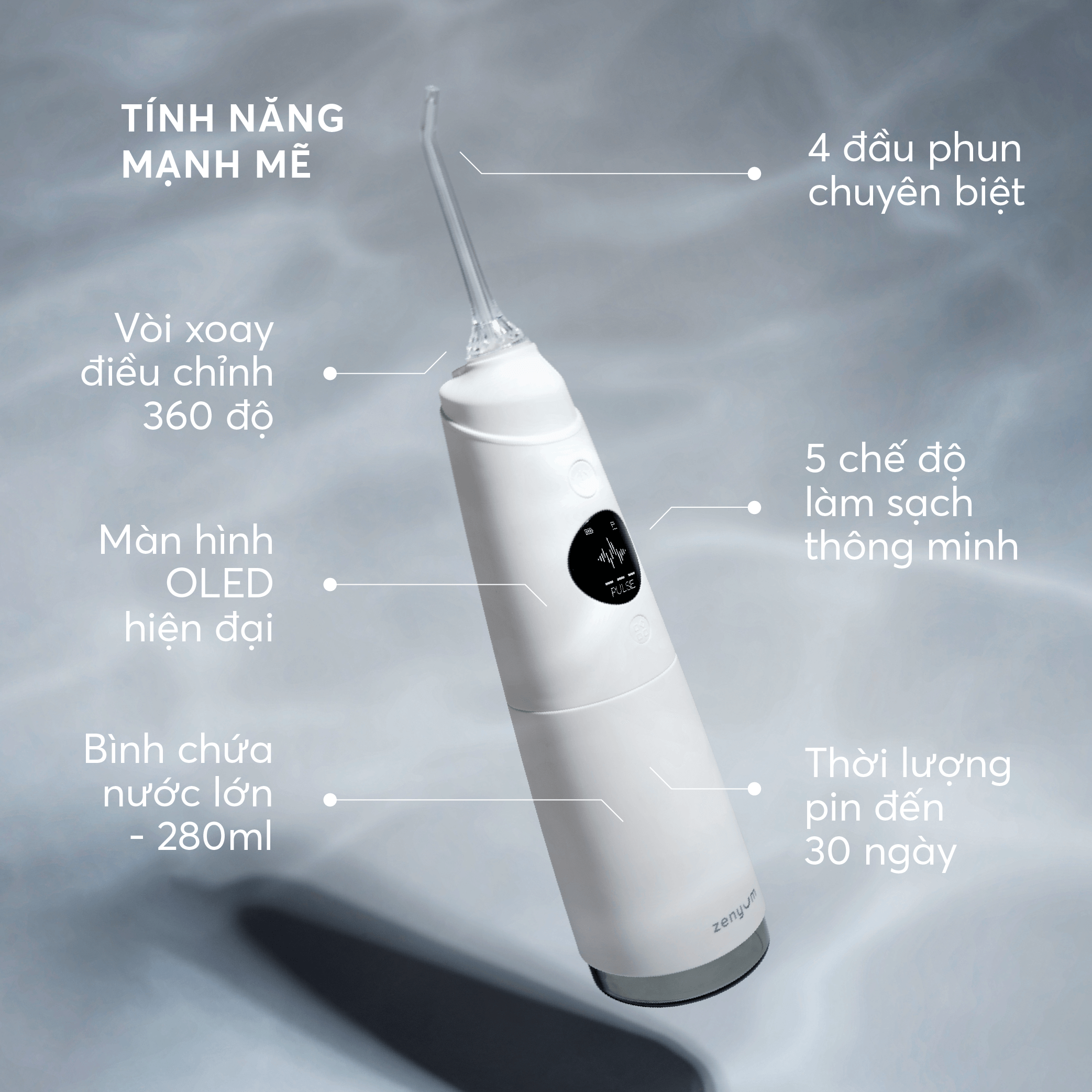 Máy Tăm Nước Zenyum Pro - Màu Đen/Trắng