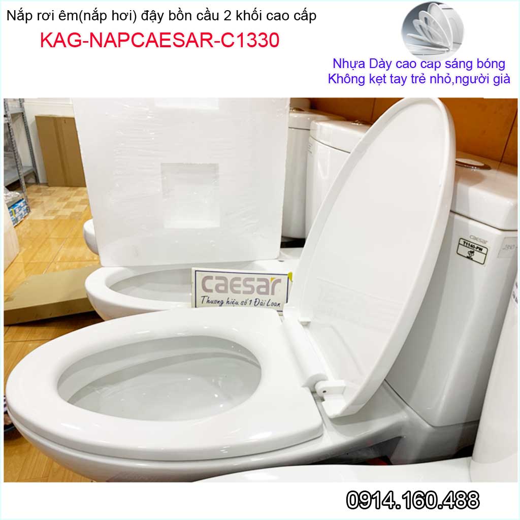 Nắp đậy bồn cầu KAG-C1330 màu trắng, nắp rơi êm bàn cầu 2 khối thân dài C504 C702 giá tốt chất lượng tốt