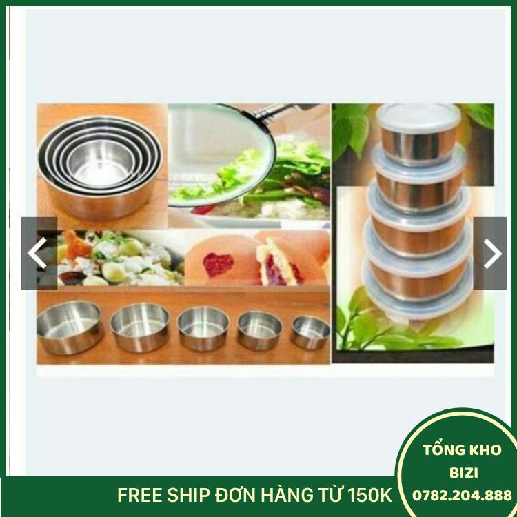 Bộ 5 Bát Inox Có Nắp Đậy Tiện Ích - Free Ship Toàn Quốc