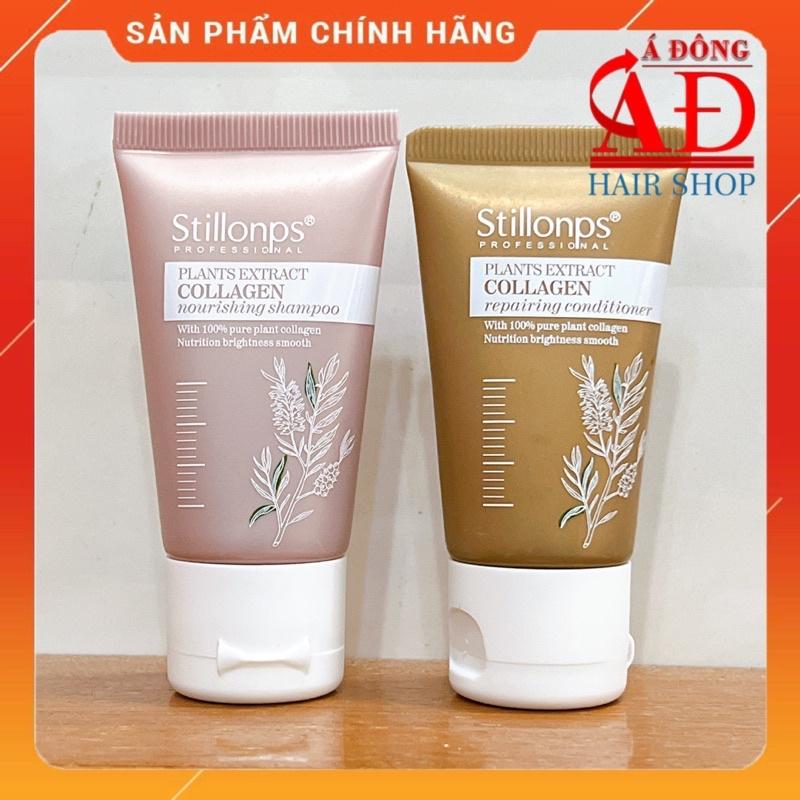 CẶP DẦU GỘI XẢ DƯỠNG SINH STILLONPS COLLAGEN PHỤC HỒI MỀM MƯỢT TÓC MINI 30ML*2